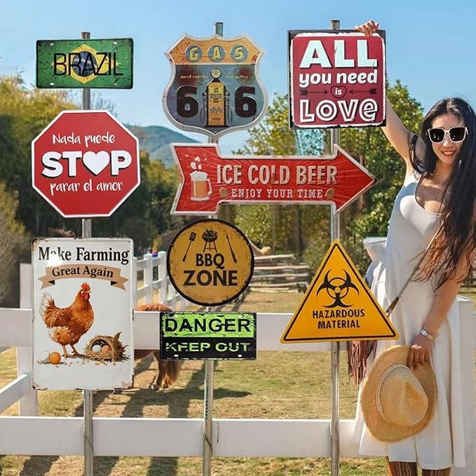 Funny Chicken Coop Signs and Accessories, Make Farming Great Again, Patriotic Farmhouse Metal Wall Art for Coop Farm Stand Chicken Farm Fresh Butt Nuggets Sign 8×12 Inch (white chicken coop)