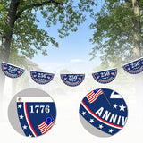 2PCS USA Anniversary 250th Flag, 1.5X3 FT Anniversary Fan Flags, Yard Signs Hanging Decor for Outdoor, Front Door, Porch, Welcome Backdrop with Brass Grommets (Style 2)