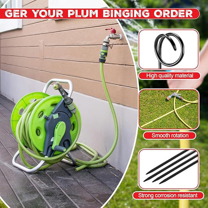 4 Pcs Garden Hose Guide Spike 14 Inch Heavy Duty Metal Hose Support Spike Iron Decorative Garden Stakes Protector to Keeps Flower Beds Plant Yard Lawn