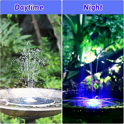 AISITIN 3.5W Solar Fountain with Remote Control, LED Colorful Lights & 3000mAh Battery, Solar Fountain Pump with Bracket and 8 Nozzles, Solar Water Fountain for Bird Bath, Garden, Pond and Outdoor