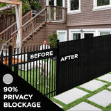 Boen - Backyard Privacy Screen Fence Covering 6' x 15' - Black - Instant Outdoor Privacy Fence Screen for Any Metal, Chain Link, Wood Panels or Plastic Fencing - Shade & Block Wind Privacy Wall