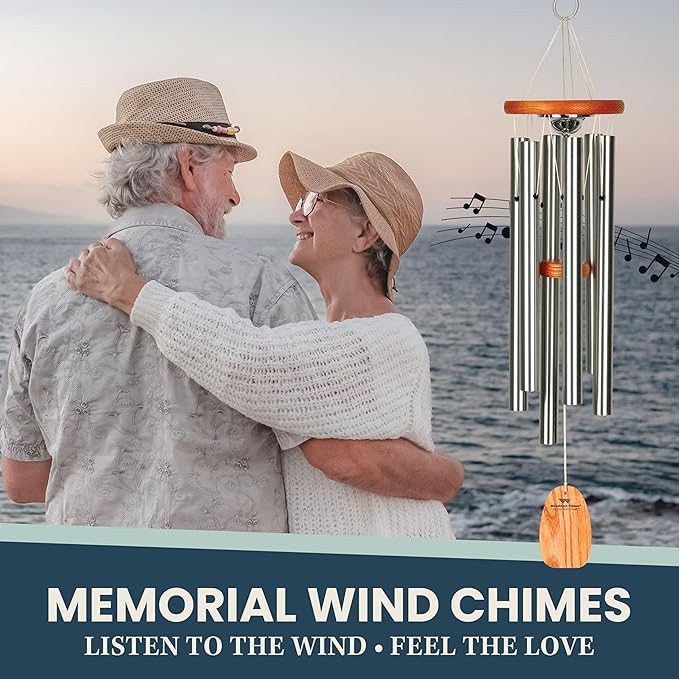 Woodstock Chimes Signature Collection Woodstock Memorial Chime 24'' Amazing Grace Wind Chime Inspirational and Memorial Wind Chimes for Outdoor, Patio, Home or Garden Décor Sympathy Bereavement (AGMU)