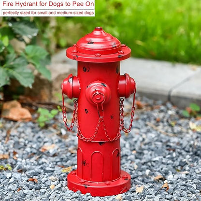 16" H Metal Fire Hydrant for Dogs to Pee On, Vintage Small Dog Fire Hydrant Pee Post for Outdoor Garden Decor