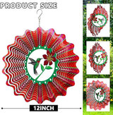 Goolyrusim Ruby-Throated Bird Wind Spinner, Hummingbird Wind Spinner for Yard and Garden, Hanging Wind Sculptures 3D Wind Catcher, Kinetic Metal Art Decorations Indoor/Outdoor Décor Ornament Gifts