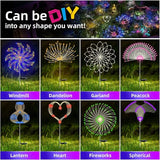 YOTOZU 4 PCS Solar Firework Light, Outdoor Solar Garden Decorative Lights 120 LED Powered 40 Copper Wires String DIY Landscape Light for Walkway Pathway Backyard Decoration Parties Perfect Gifts(Pink)