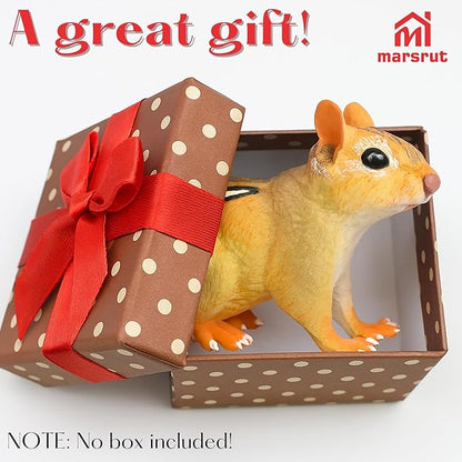 Chipmunk Figurine Sculpture for Home Decor, Chipmunk Animal Miniature Statue Figurine Model, Realistic Weather-resistant Figurines Statues for Lawn Yard Patio Porch Garden Decoration, Plastic Material