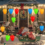 12 Pcs 10 Inch Inflatable Christmas Light Bulbs Ornaments Inflatable Christmas Ball Decorations Xmas Large Blow up Light Bulb Outdoor Indoor for Yard Lawn Tree Hanging Porch Garden Home