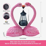 9.8" Solar Flamingo Garden Statue,Heart Flamingo Yard Decor,Unique Double Head Flamingo Gifts for Women,Mom,Lover