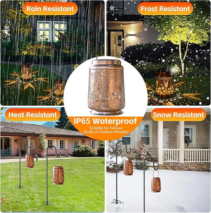 Solar Lanterns Outdoor Waterproof, Garden Decor for Yard, Hummingbird Hanging Lantern Solar Garden Lights Decorations for Patio Lawn Porch Outside Decorative Christmas Birthday Gift Mom Grandma Women