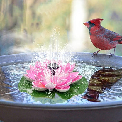 Solar Water Fountain - Garden Decor Solar Bird Fountain,Led Powered Ponds, Led Pond Pump Bird Bath, Lily Outdoor Ponds with 8 Nozzles, Water Pump for Outside Pond and Backyard