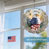 Wind Spinners Majestic Eagle Nature Art 9.8 x 9.8 Inch Metal Wind Spinner Outdoor Garden Decor Bird Illustration Decorative Wind Spinners for Yard Patio