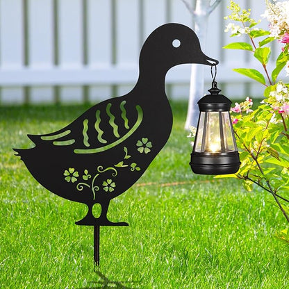 2Pack Solar Outdoor Garden Lights Stakes Solar Metal Flower Duck Lawn Deco Statue Patio, Outdoor Decor, Garden Decorations, Lawn Ornaments