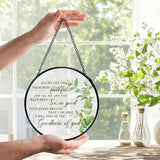 Christian Gifts for Woman, Christian Suncatchers Stained Glass Window Hanging, Goodness of God Bible Verse Sun Catchers Indoor Window Glass Round Wall Decor, Religious Wall Hanging, 7.9x7.9in