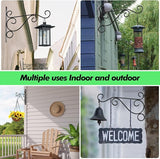 Tandefio 4 Pcs Hanging Plant Brackets 10 Inch Outdoor Wall Mount Metal Plant Hanger Hooks with Screws for Bird Feeder Wind Chime Lanterns Holiday Decoration (Black)