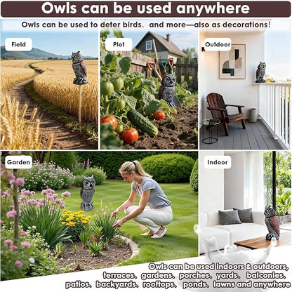 Fake owl Statue Decor, Fake Owls Waterproof for Garden Plant Orchard, Plastic owl Decor for Outside Indoor Home Patio Garden Yard Home Outdoor Decor
