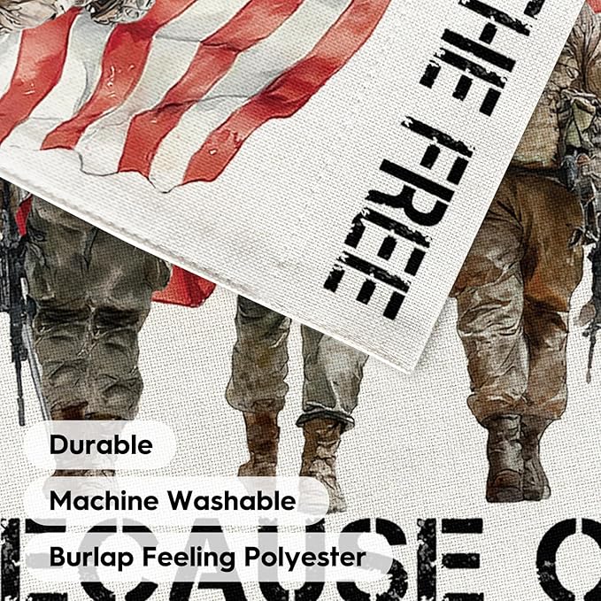 AVOIN colorlife Memorial Day Patriotic Garden Flag 12x18 Inch Double Sided Outside, USA Military Soldiers Veteran 4th of July Yard Outdoor Decoration