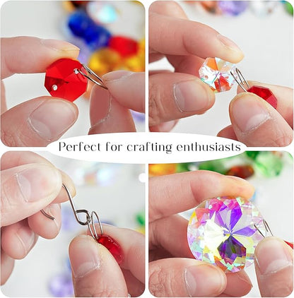 kanpura 164 Pcs DIY Suncatchers Kits Crystal Suncatcher Sun Catchers with Crystals Chandelier Prism Replacement Sun Catcher Beads for Windows Hanging