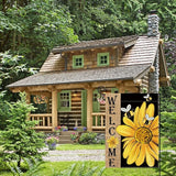 AVOIN colorlife Spring Summer Bee Sunflower Garden Flag 12x18 Inch Double Sided, Welcome Holiday Burlap Yard Outdoor Decoration