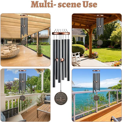 Tree of Life Wind Chimes for Outside - Hamdwerk 32" Deep Tone Wind Chime Outdoor, Mother's Day Christmas Birthday Housewarming Gifts for Mom Grandma, Memorial Sympathy Windchime for Garden Patio Decor