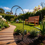 Metal Lily of The Valley Garden Sculpture,Handmade Metal Flower Garden Stake for Garden Decoration,Wrought Iron Lily of The Valley Sculpture for Patio, Pathway, Garden Decor Gift (2pc)