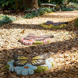 LIANTRAL 3 Pack Butterfly Garden Stepping Stones, Outdoor Decorative Stone for Garden Yard, Patio, Garden, Walkway, Outdoor and Indoor Home Decor
