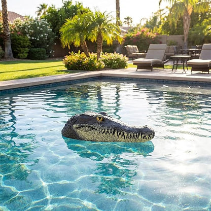 Pond Floating Alligator Head Decoy, Outdoor Pools Float Fake Gator Head Duck Detterent for Pool,Crocodile Head for Decorations,Swimming Pool,Koi Pools, 13 x 5.5 x 2.8 Inches