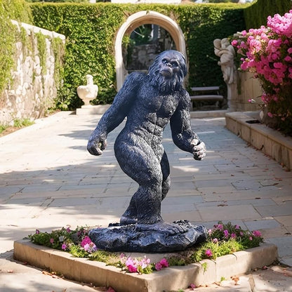 Garden Statues Bigfoot Yard Decor - Grandpa Yeti Large Lawn Products Life Size Sasquatch Figurine Resin Tall Outdoor Sculpture for Outside Decorations Patio Front Porch