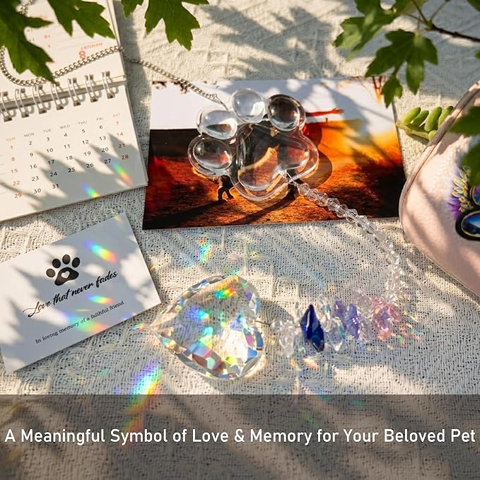 Dog Memorial Gift - Crystal Suncatcher for Loss of a Dog, Pet Loss Sympathy Gift & Remembrance Keepsake