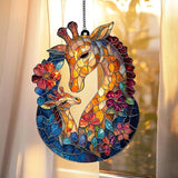 Giraffe Acrylic Suncatcher Indoor Colorful Window Hanging Ornament Outdoor Sun Catcher Panel for Home Decor Car Garden Crystal Gift Mama Giraffe Acrylic Suncatcher