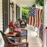 4th of July House Flags for Outdoor Decoration, Retro American Flag with Baseball Large Yard Flag,Decorative Decors for Summer 250th Years America Anniversary Holiday Outside 28x40 Inch Double Sided