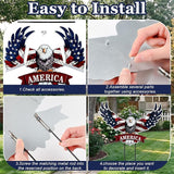 Silkfly 2pcs 4th of July Metal Decorations for Outdoor Patriotic Memorial Day Garden Yard Sign 250th Eagle Metal Blue Red Star Art Decor Outside Americana Garden Stake for Lawn Independence Day Gifts