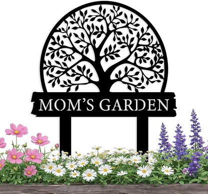 Personalized Garden Sign with Tree Of Life Design, Custom Garden Stake with Nature, Customized Garden Gift, Farmhouse Flower Garden Decor for Outside, Gardening Decor Gifts for Gardeners, Backyard Art