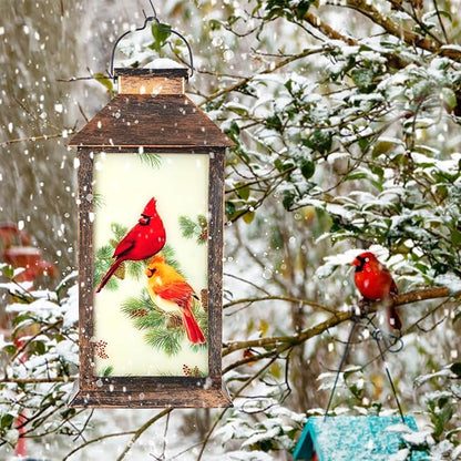 Cardinal Wind Chimes for Outside, 37" Hanging Memorial Solar Wind Chimes for Outside, Solar Lantern Christmas Cardinal Gifts for Women Mom Windchimes Outdoors for Patio Garden Decor Birthday