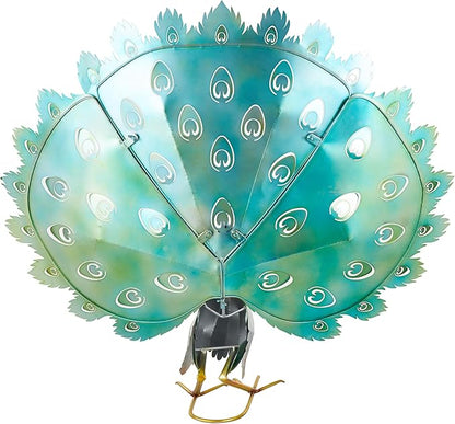 Deco 79 Metal Peacock Decorative Garden Sculpture Garden Statue with Gold Legs and Teal Wings, Outdoor Sculpture 38" x 11" x 33", Blue