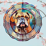 Bulldog Dog Wind Spinners Outdoor Dog Memorial Gifts, 3D Metal Kinetic Hanging Garden Wind Spinner, Spinner Decor, Wind Sculptures for Outdoor & Indoor, Window, Yard Decor (Bulldog 2)