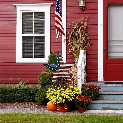 Linfevisi American Flag Star Yard Signs 23.5 Inch Metal Patriotic Barn Stars Garden Stakes US Flag Outdoor 4th of July Decorations Memorial Day Yard Art Lawn Ornaments Patio for Outside