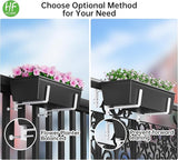 HFHOME Set of 4 Adjustable Window Planter Box Brackets, White Brackets for Window Boxes Planters, Planter Shelving with Adjustable Size The Width of The Bottom of The Planter Box (Patent Registered)