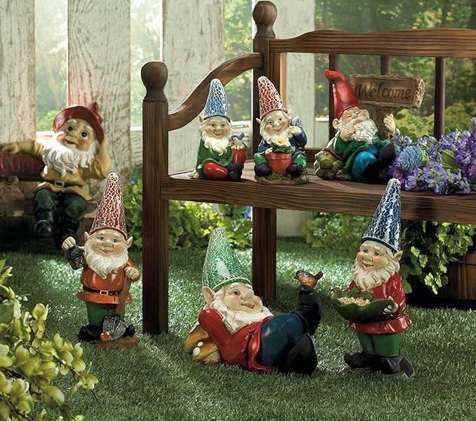 Eastwind Gifts 10016215 Cheery Gnome Solar Garden Statue