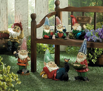 Eastwind Gifts 10016215 Cheery Gnome Solar Garden Statue