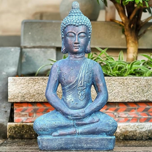 25" Large Buddha Statue Outdoor Indoor, Buddha Statues for Garden, Meditating Buddhist Statues for Home Decor, Zen Decor Buda Statue