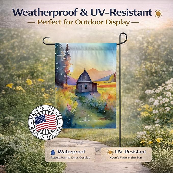 Caroline's Treasures Montana Bitterroot in Watercolor Garden Flag Mailbox Flag Decorative Yard Flag Banner Outside Patio Artwork Yard Flower Beds, Garden Size, Multicolor