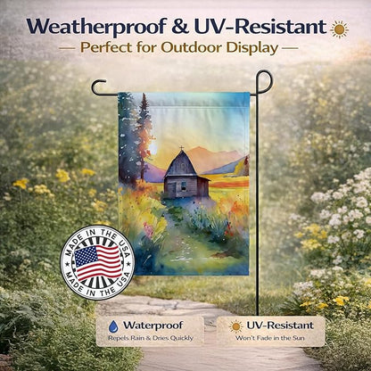 Caroline's Treasures Montana Bitterroot in Watercolor Garden Flag Mailbox Flag Decorative Yard Flag Banner Outside Patio Artwork Yard Flower Beds, Garden Size, Multicolor