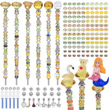AIPRIDY 158 Pcs DIY Fairy Wand Garden Stakes Kit,Multiple Color Scheme European Beads Crystal Diamond Tops and 12 or 10 Inch Threaded Rods,Stainless Steel Stakes with Diamond Toppe (Lenmon)