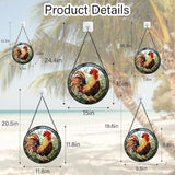 Stained Glass Window Hanging - Rooster Suncatcher for Doors Garden Patio Retro PColored Chicken Sun Catchers Decor Christmas Mother's Day Birthday Gifts for Women Men Mom Nana Friend 9.8 in