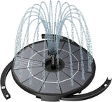 AISITIN DIY Solar Fountain Pump for Water Feature with 3.9ft Cord, Solar Bird Bath Fountain with 6 Nozzles, Solar Powered Water Floating Fountain for Bird Bath, Garden, Ponds Fish Tank, Outdoor