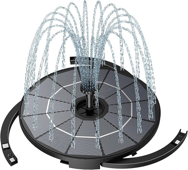 AISITIN DIY Solar Fountain Pump for Water Feature with 3.9ft Cord, Solar Bird Bath Fountain with 6 Nozzles, Solar Powered Water Floating Fountain for Bird Bath, Garden, Ponds Fish Tank, Outdoor