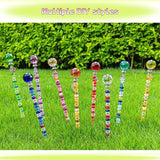 72Pcs Fairy Wand Beaded Garden Stakes Kit, Decorative Garden Stakes Beadable Items Fairy Garden Kit for Different Festivals Fairy Garden Accessories Outdoor, Ball-(Orange+Blue+Whit)