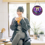 Purple Dragon Stained Glass Window Hanging Dragons SunCatcher Dragon Lovers Gifts for Kid Room Decor Handmade SunCatcher Decoration for Home Decor, 7.87inch