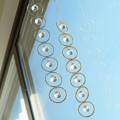 2PCS Crystals Hanging Ornaments Decor Pendant Ornament with 20mm Crystal Balls for Wind Chimes, Hanging Sunlight Catche, Window Ornament, Meditation, Fengshui, Yoga