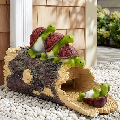 Funny Turtle Gutter Downspout Extender Statue, Outdoor Decor Sculpture Ornament, Decorative Gutter Extension, Splash Block, Downspout Diverter, Eco-Friendly Resin, Perfect for 3"x4" Downspouts